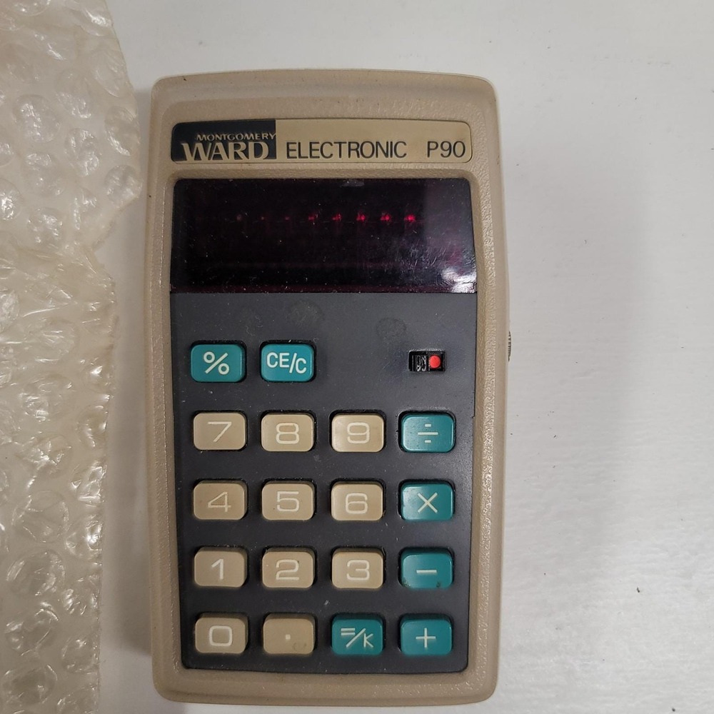 Vintage Montgomery Ward P90 Electronic Calculator with Percentage Key - Japan